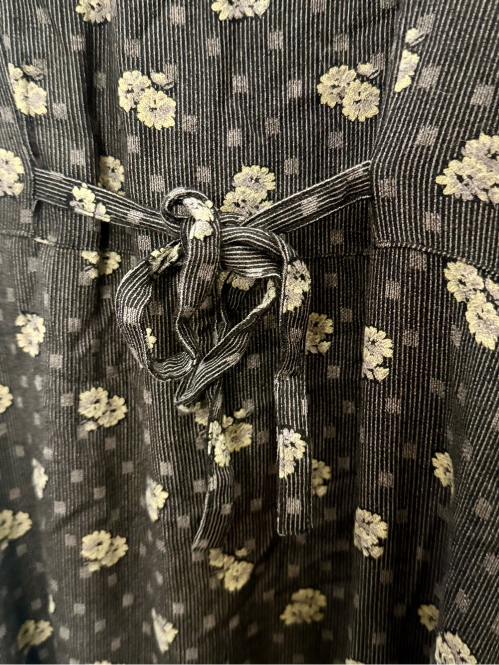 VTG 90s Hopeless Romantic Brown Floral Prairie Midi Dress M Pockets Button Front - Picture 8 of 16